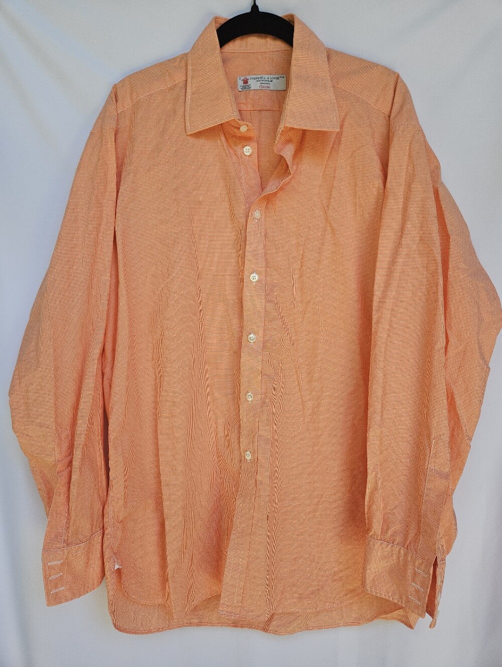 Turnbull & Asser Textured Cotton Long Sleeve Dress Shirt Spread Collar Woven